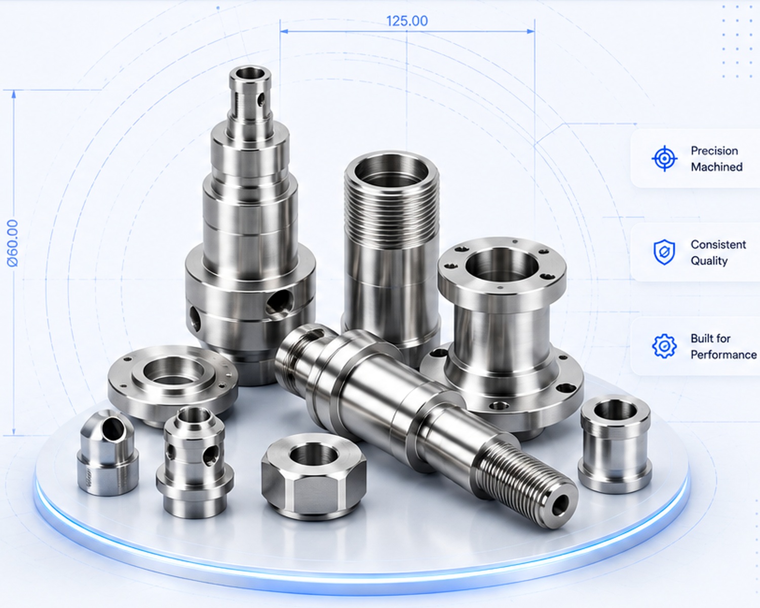 INDWEL precision CNC-turned industrial components